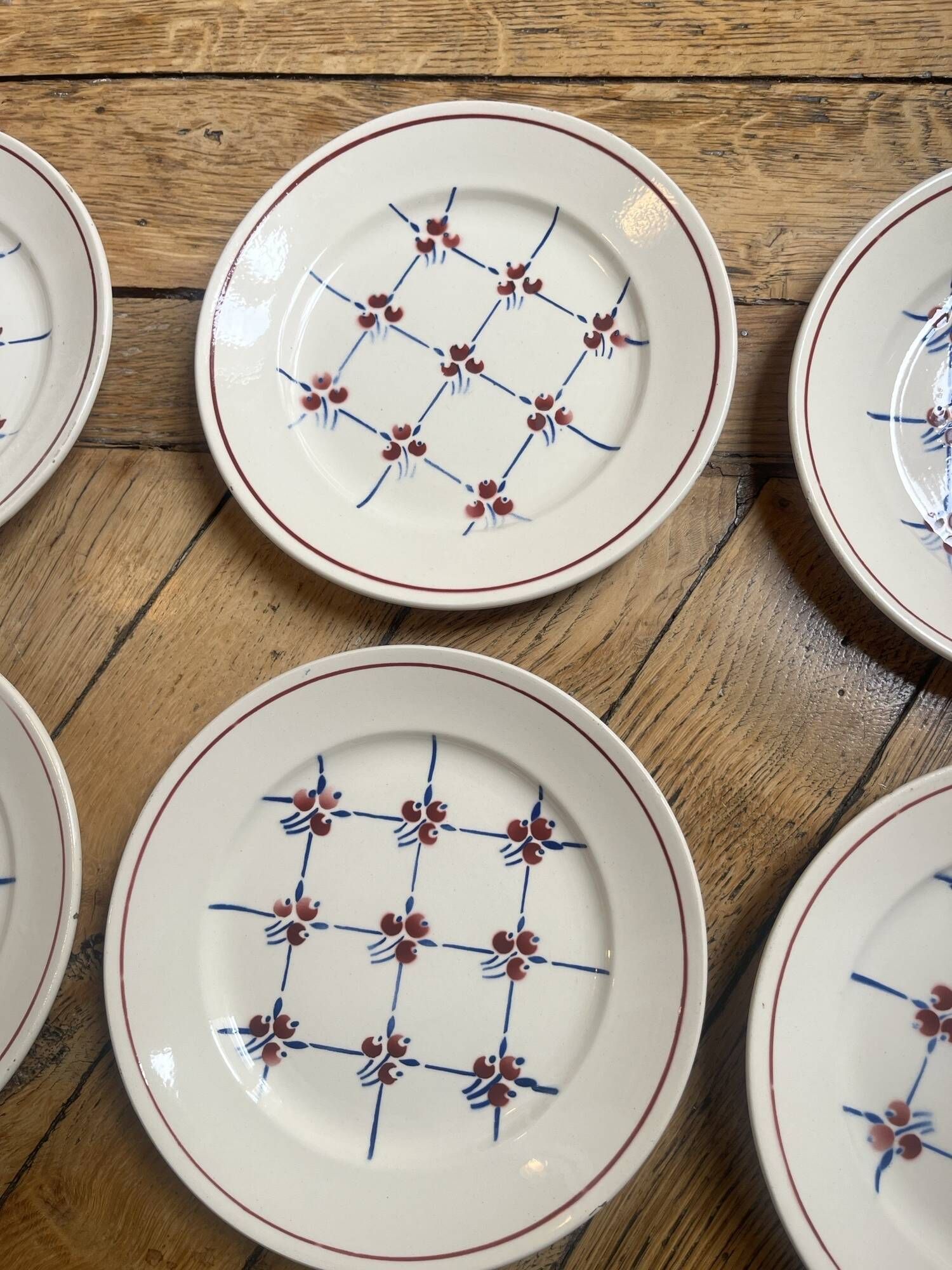 6 assiettes plates Badonviller modèle Normandie