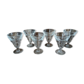 6 vintage Duralex stemmed glasses
