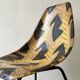 Chair in fibreglass and metal by René-Jean Caillette, stork, 1950 design.