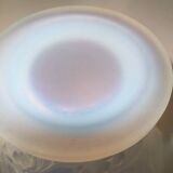 Opalescent glass footed bowl with mistletoe decor Etling France Art Deco 19