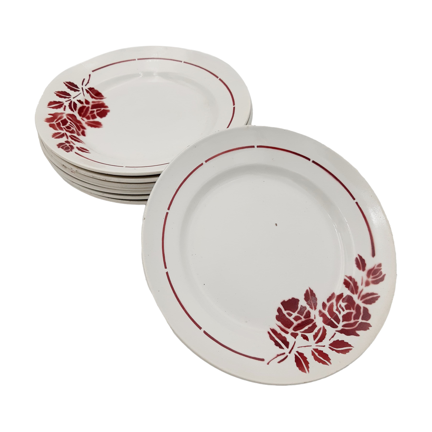 8 flat plates porcelain Saint Amand
