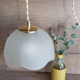 Lampe baladeuse verre dépoli blanc, vintage