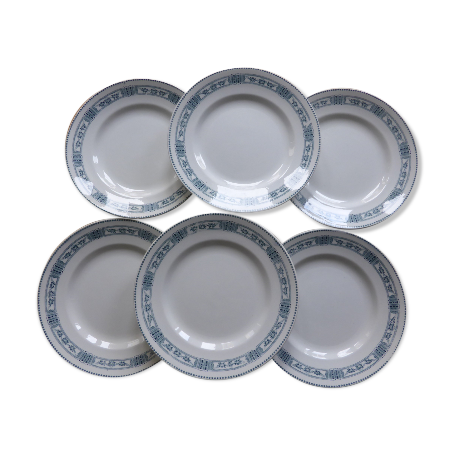 6 flat plates in iron earth Moulin des Loups model Pasteur