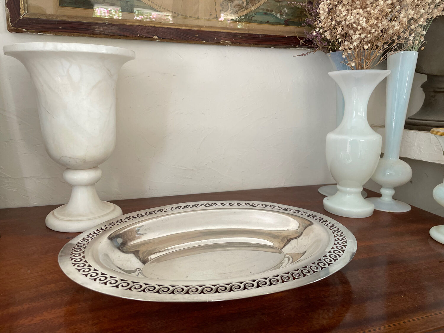 Art Deco silver metal dish