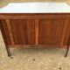 Louis XV style sideboard in cherry wood, revamped with Versailles parquet flooring