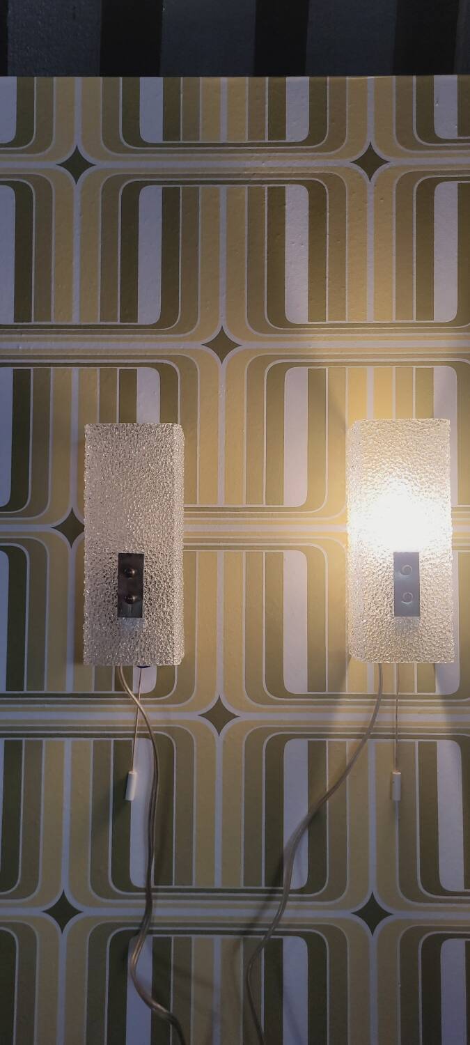 Pair of 60's Perspex wall lights
