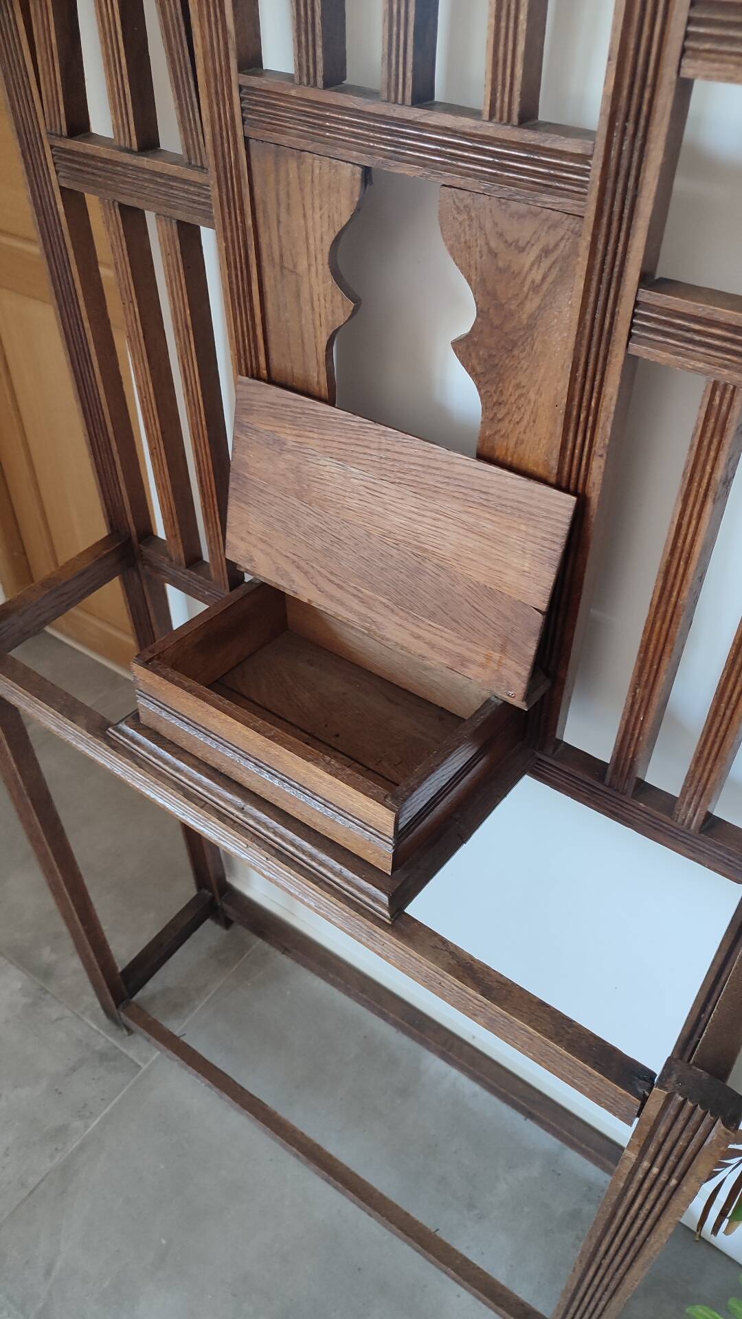 Porte manteau chêne art déco