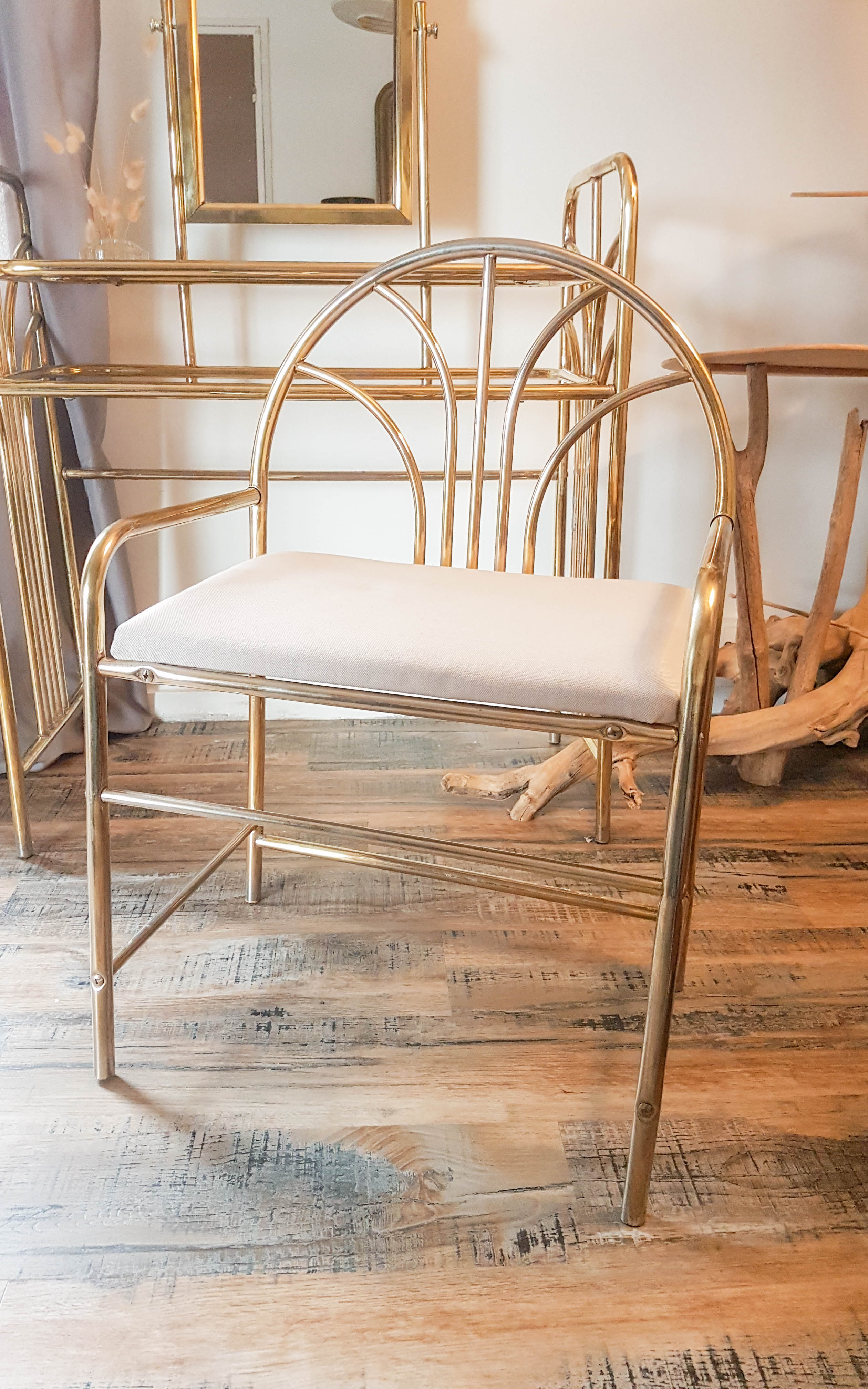 Mid century vintage art deco gold hairdresser