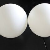 Metal chandelier and glass globes