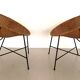 Pair of Rattan Lounge Chairs, Italy, 1970s