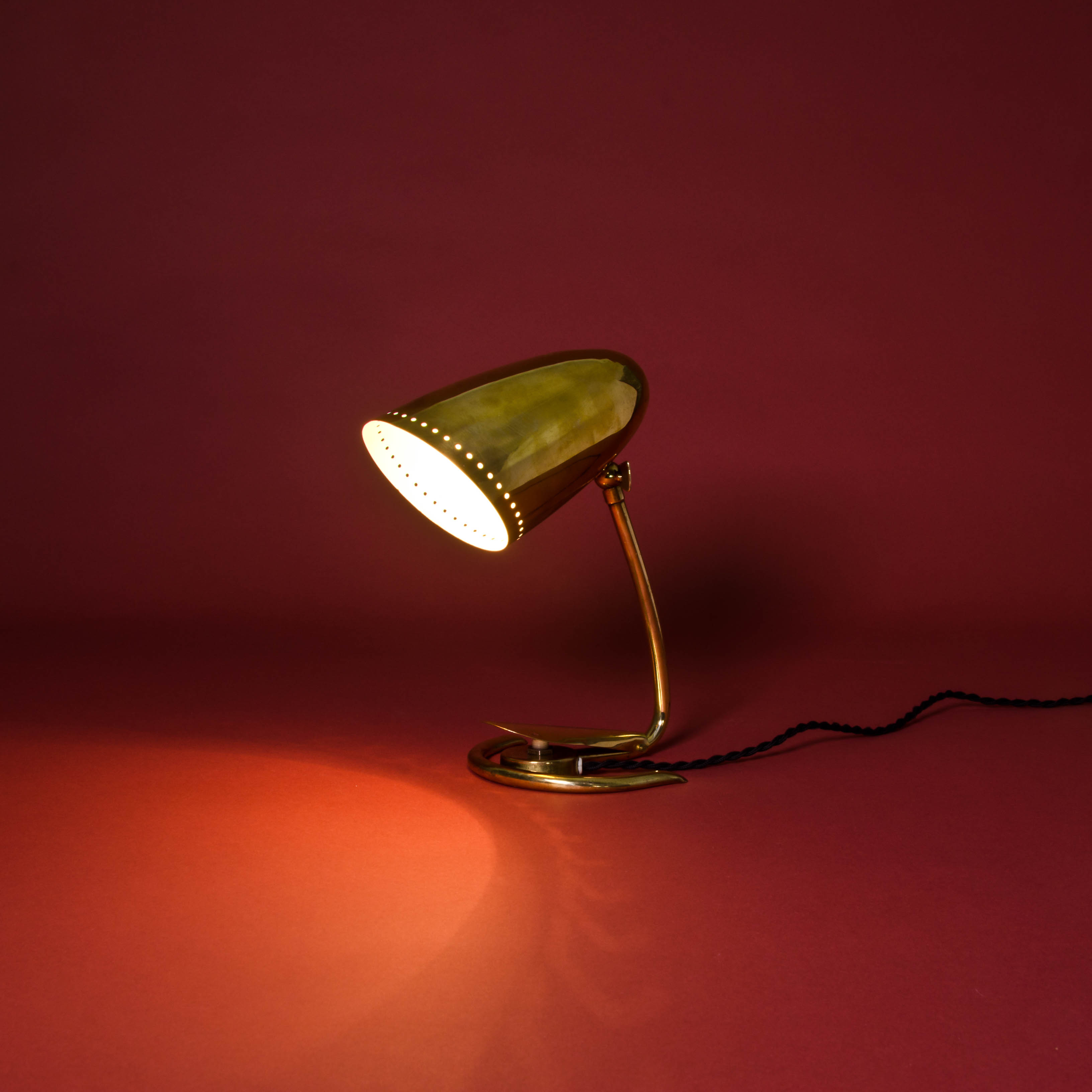 Brass lamp, with switch cover. circa 1950 - France