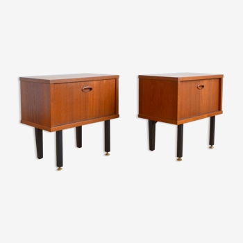 Pair of Scandinavian teak bedside tables 1960s