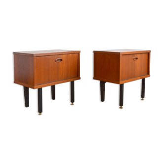 Pair of Scandinavian teak bedside tables 1960s