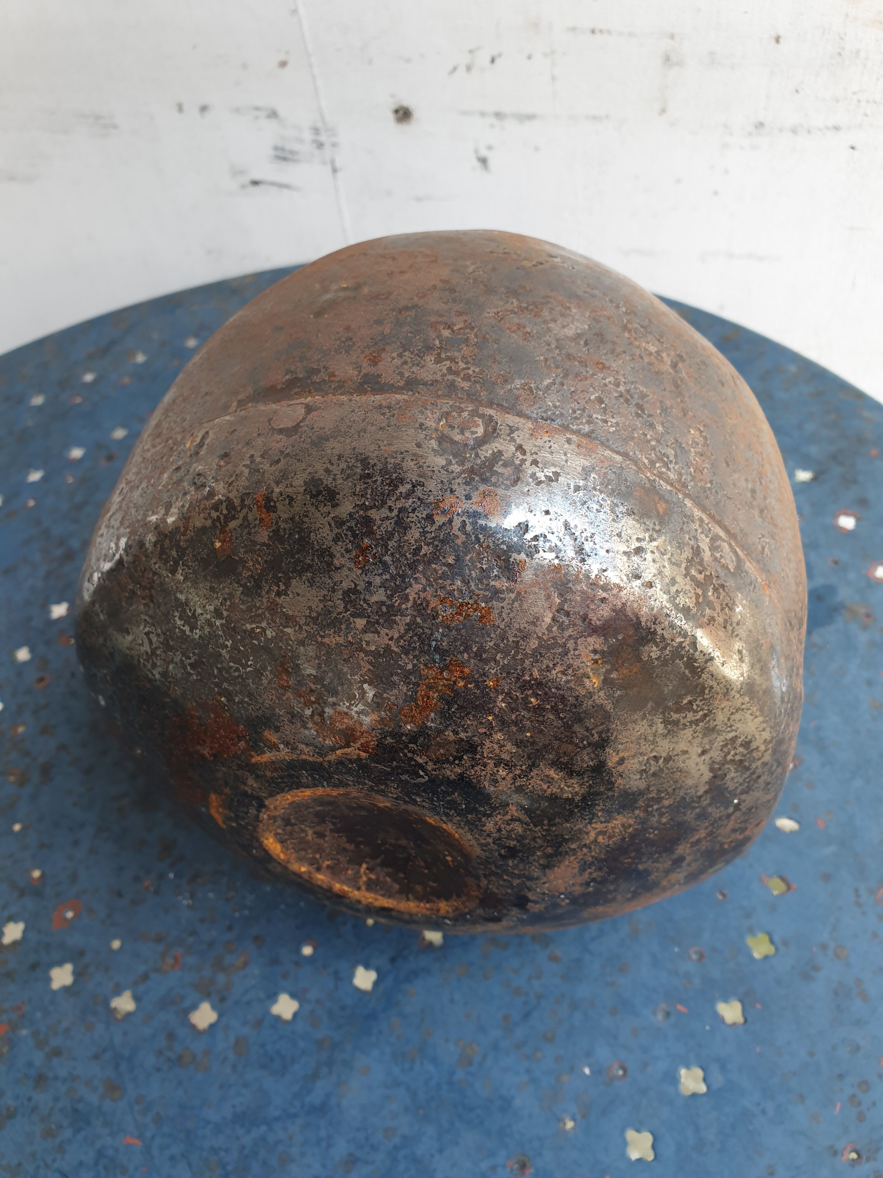 Old cast iron cauldron
