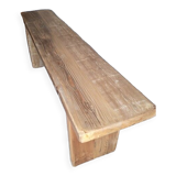 Old patinated solid wood bench 140cm