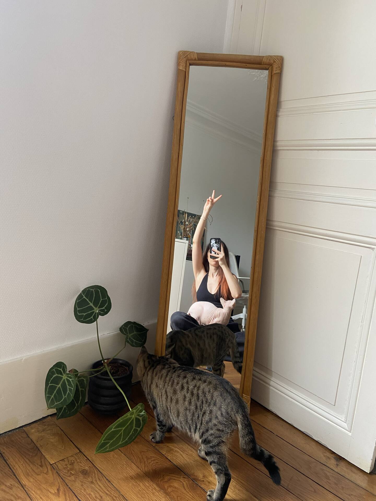 Rattan mirror
