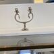 Silver Plated Pair Double Swan Candelabra Candleholders Sculptural 1970s