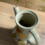 Pitcher Teapot Coffee maker earthenware St Amand Loire 1713 Hand-painted