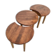 3 tables basses demi-lune, Danemark, années 60