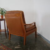 Fauteuil chesterfield en cuir vintage