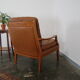 Fauteuil chesterfield en cuir vintage