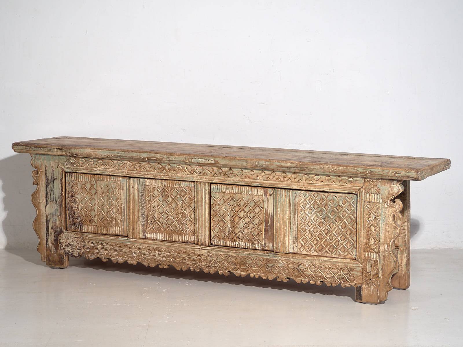 Antique mint green patinated TV cabinet (c.1900) #33