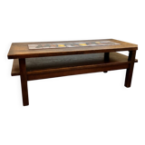 Coffee table in wood and ceramic tiles, Vallauris style