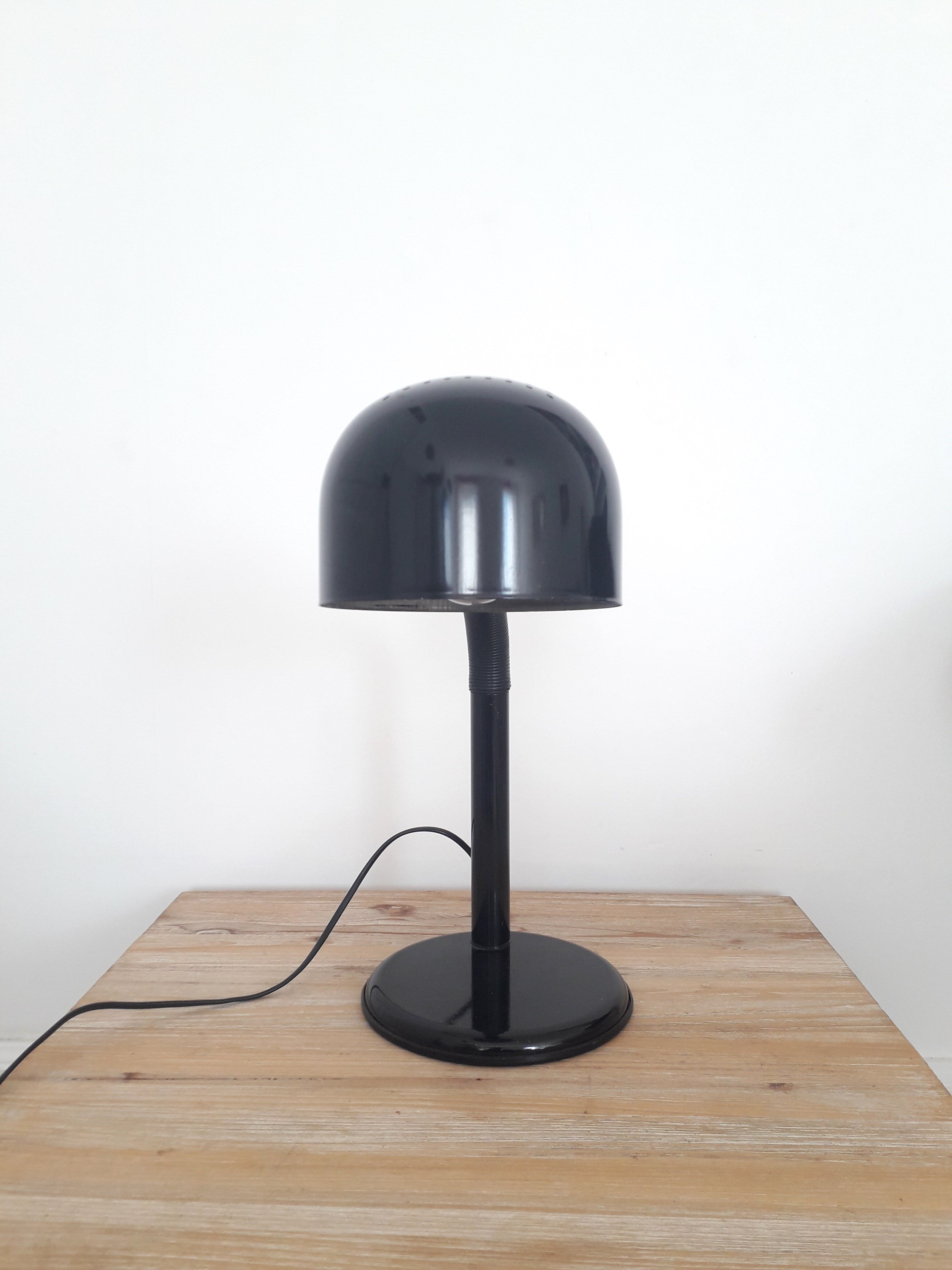Vintage desk lamp-alda -sweden-typ 1+4a-black lacquered metal-1970