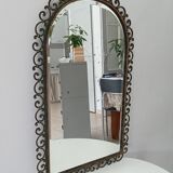 Old beveled wrought iron mirror late nineteenth century