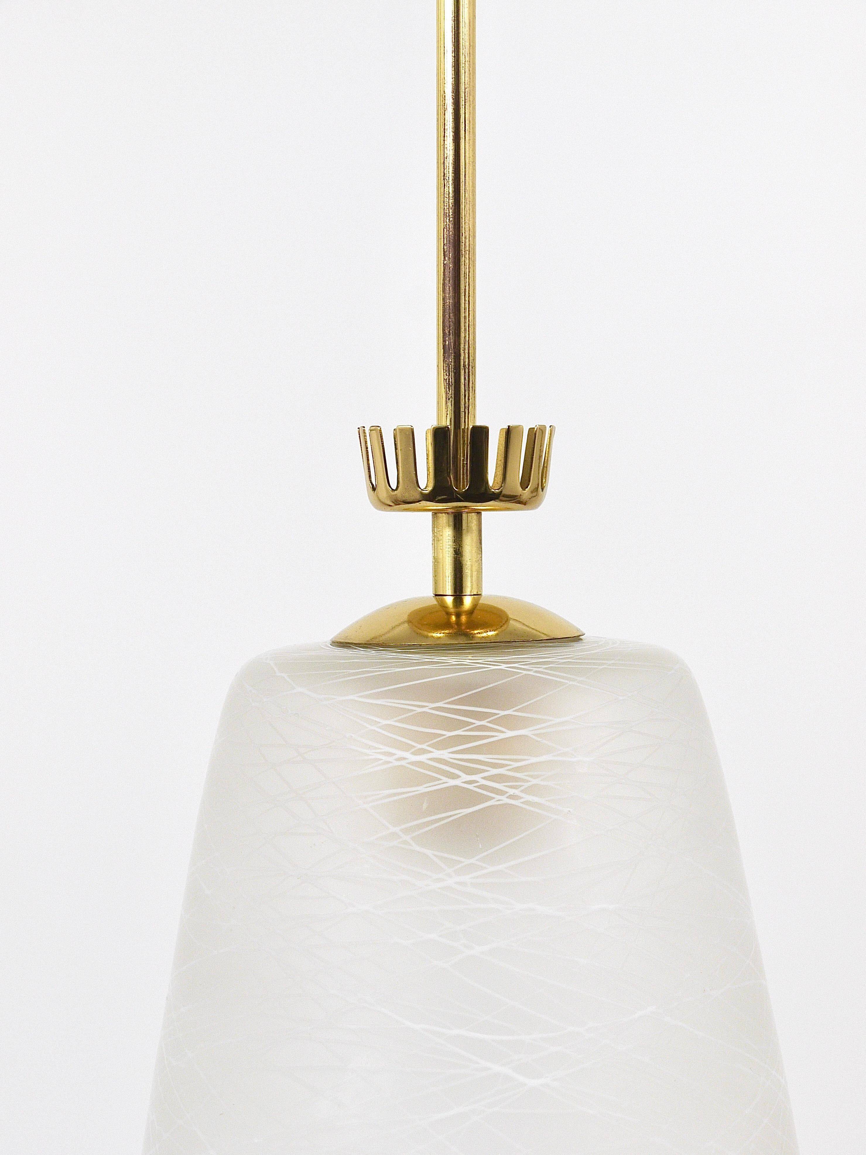 Brass Crown Pendant Light in Gio Ponti Style, Mid-Century, Italy, 1950s