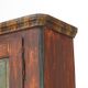 Antique Rustic Farmhouse Folk Art Painted Bridal Cabinet 1860
