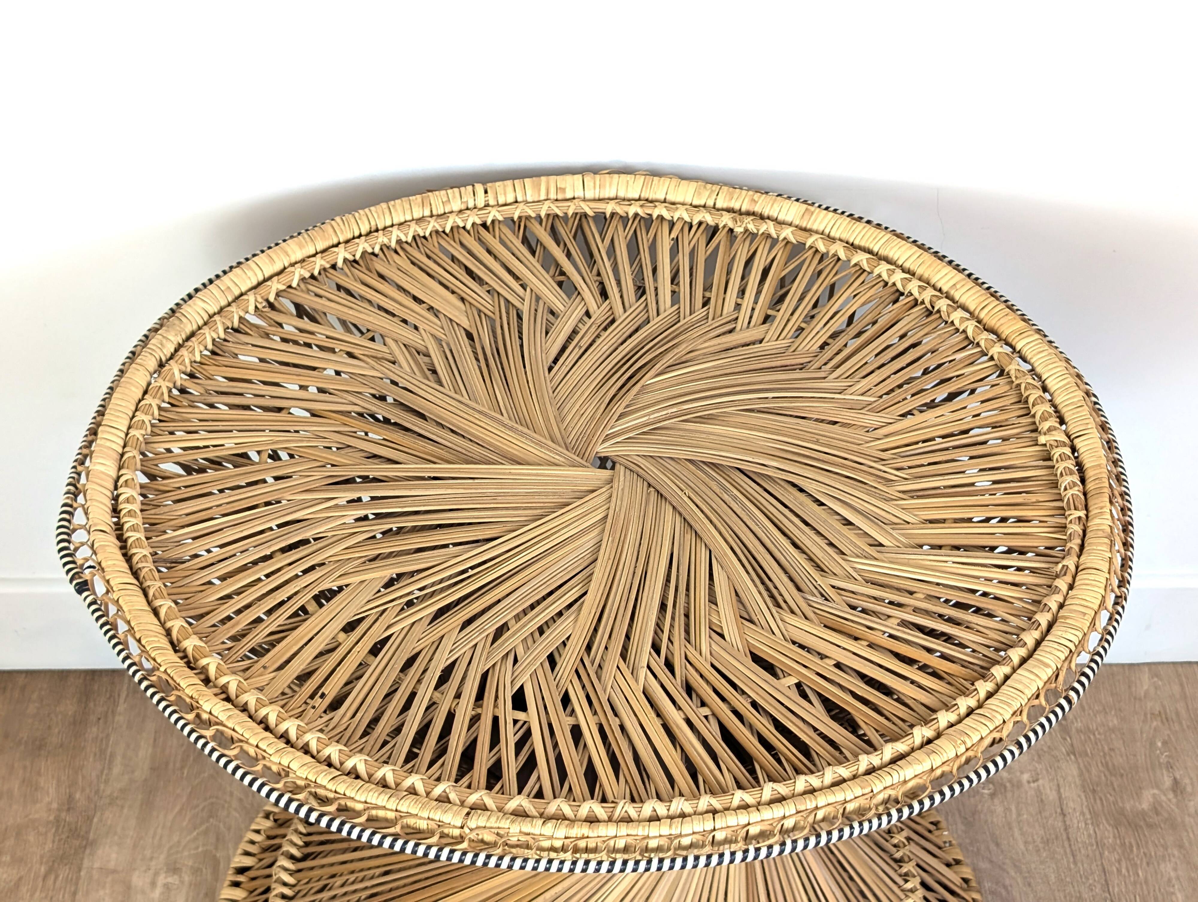 Diabolo rattan coffee table