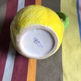 Lemon yellow ceramic pitcher