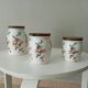 Set of 3 old porcelain pots 30s/40s