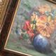 Painting on canvas bouquet of flowers in a vase.