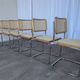 Ensemble de 6 chaises Cesca Design Marcel Breuer / Noyer clair, cannage, chrome, salle à manger