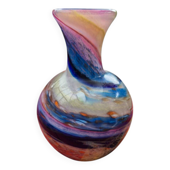 Vase façon sulfure multicolores monogrammé JCCR