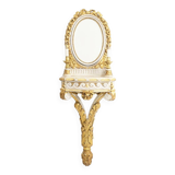 Louis XVI style gilded and lacquered wood console. Circa 1900.