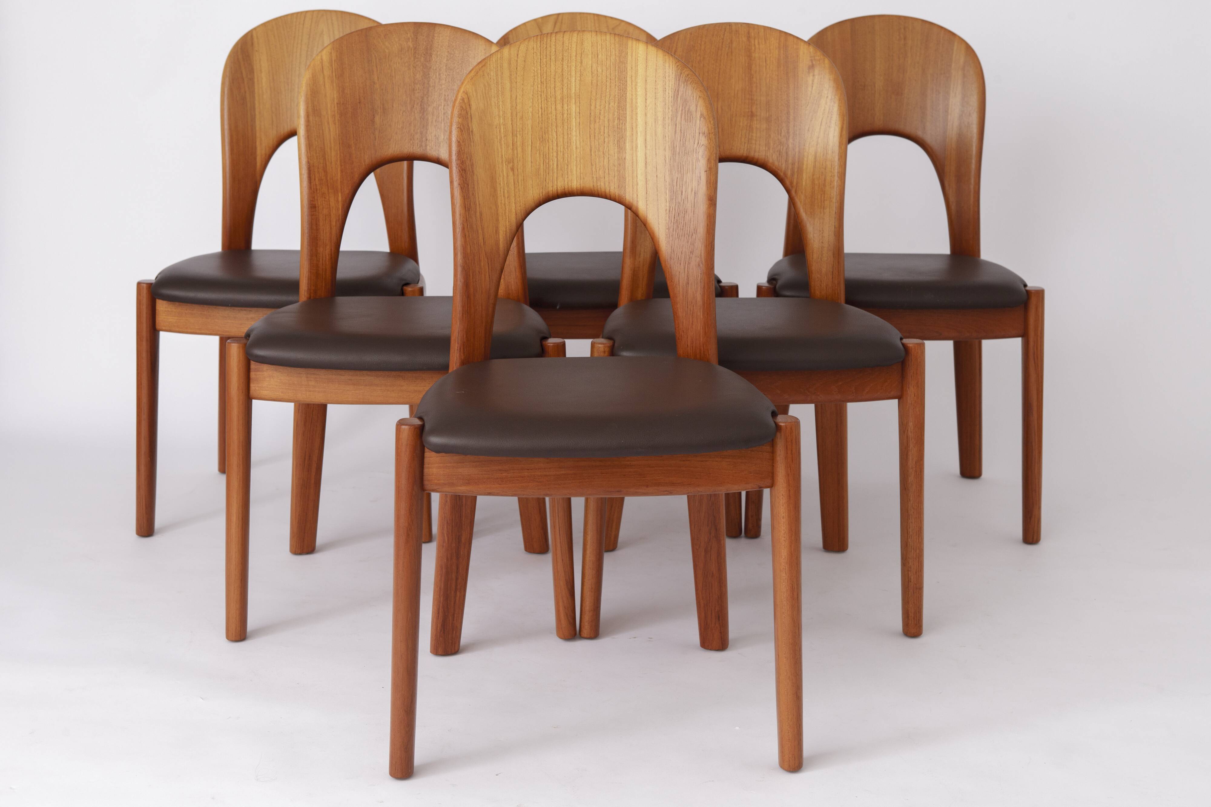 6 Vintage Chairs Niels Koefoed 1970s Teak Danish