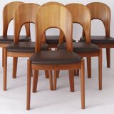 6 Vintage Chairs Niels Koefoed 1970s Teak Danish