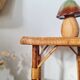 Vintage rattan stool or side table – 1960s Riviera style