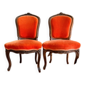 Paire de chaises Louis XV en velours