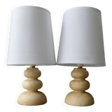 Pair of alabaster lamps, 70s-80s