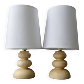 Paire de lampes en albâtre, années 70-80