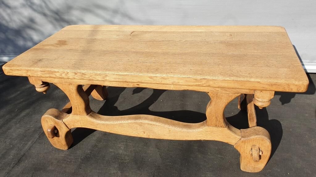 Medieval solid oak coffee table