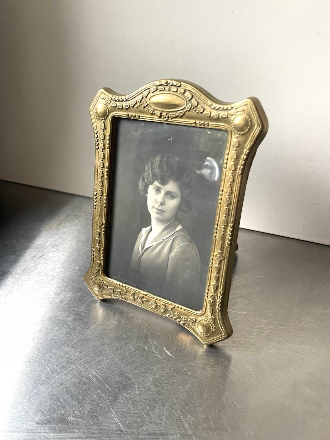 Antique metal frame  18 cm  x 13.5  cm