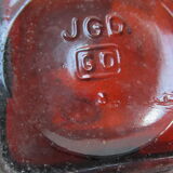 2 amber glass bottles with their old labels