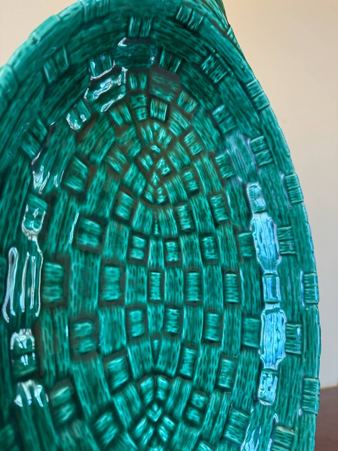 Digoin barbotine ceramic dish from the 50s