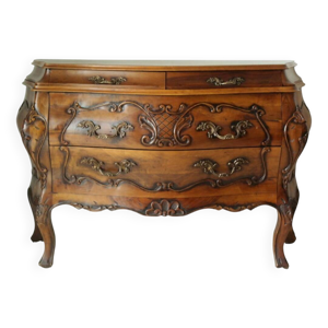 Commode tombeau en noyer