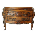 Commode tombeau en noyer style Louis XV, XXème